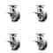 Service Caster 6 Inch Kingpinless V Groove Semi Steel Wheel Swivel Caster Set with Brakes SCC SCC-KP30S620-VGR-SLB-4 - alternate 1